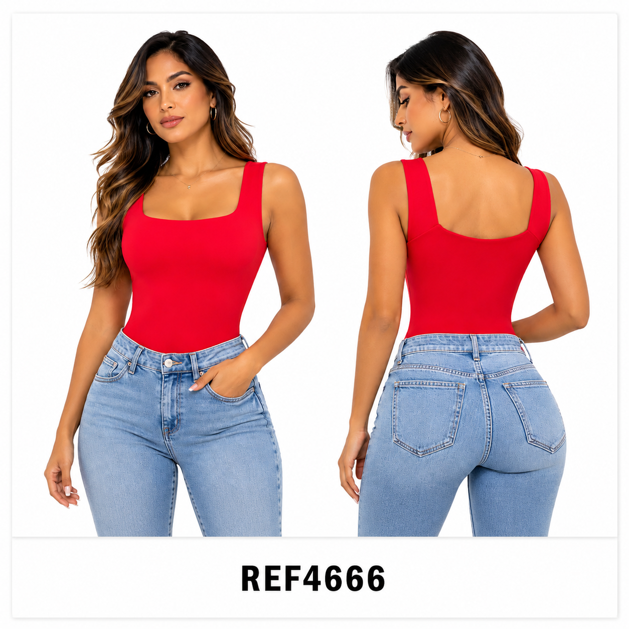 Body para mujer escote cuadrado — REF-4666