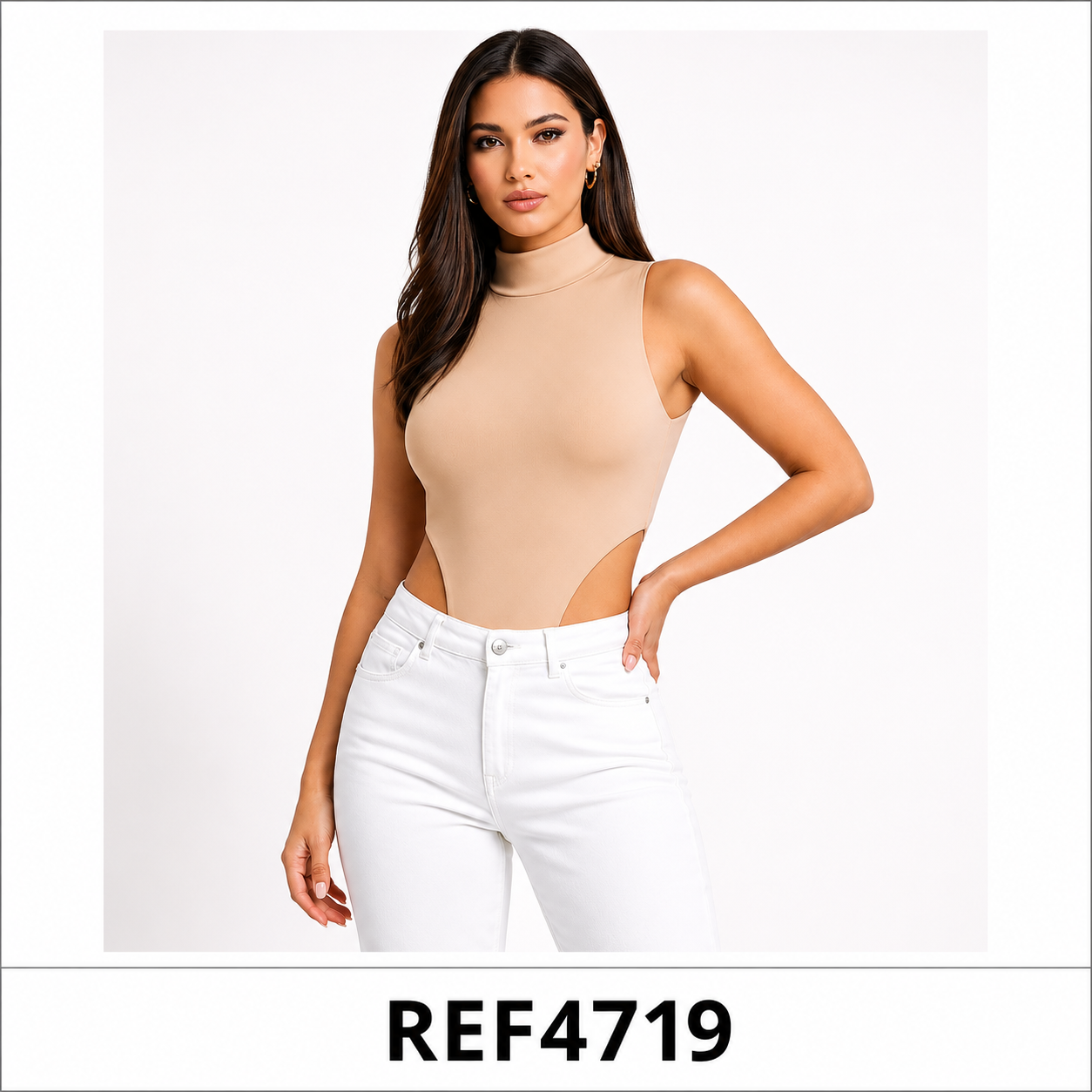 Body doble tela con cuello para mujer — REF4719
