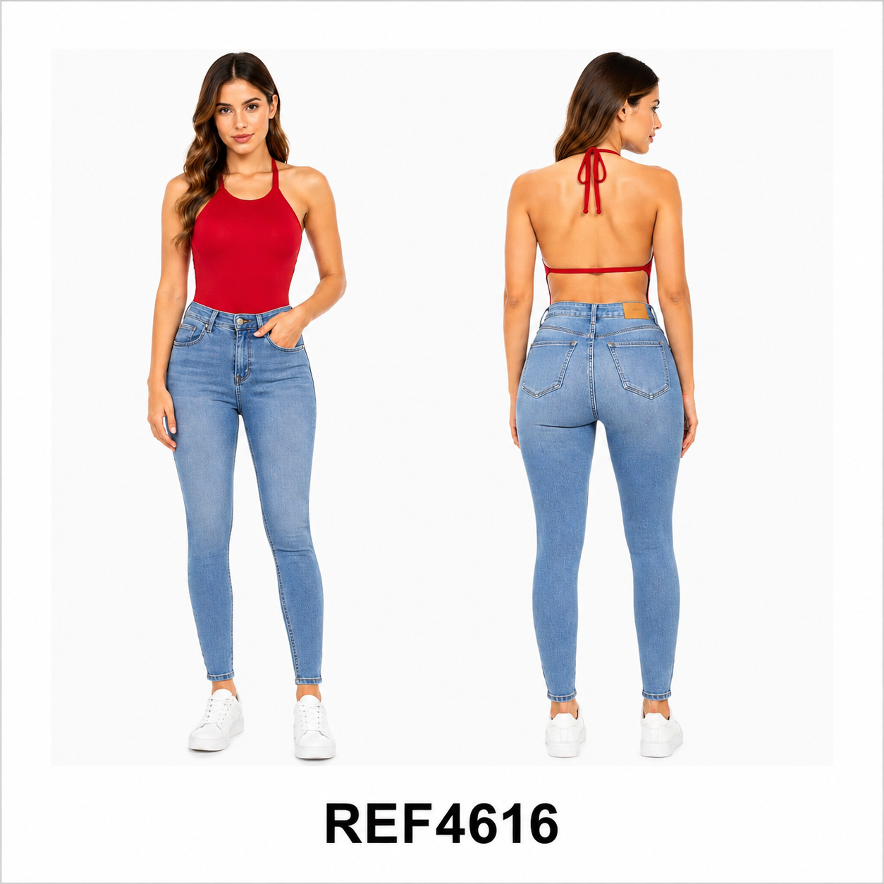 Body para mujer espalda descubierta, escote amarrar — REF4616